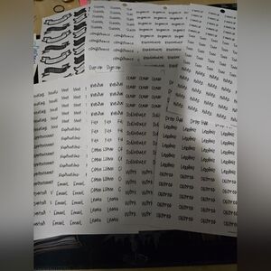 Black and White Text Planner Stickers